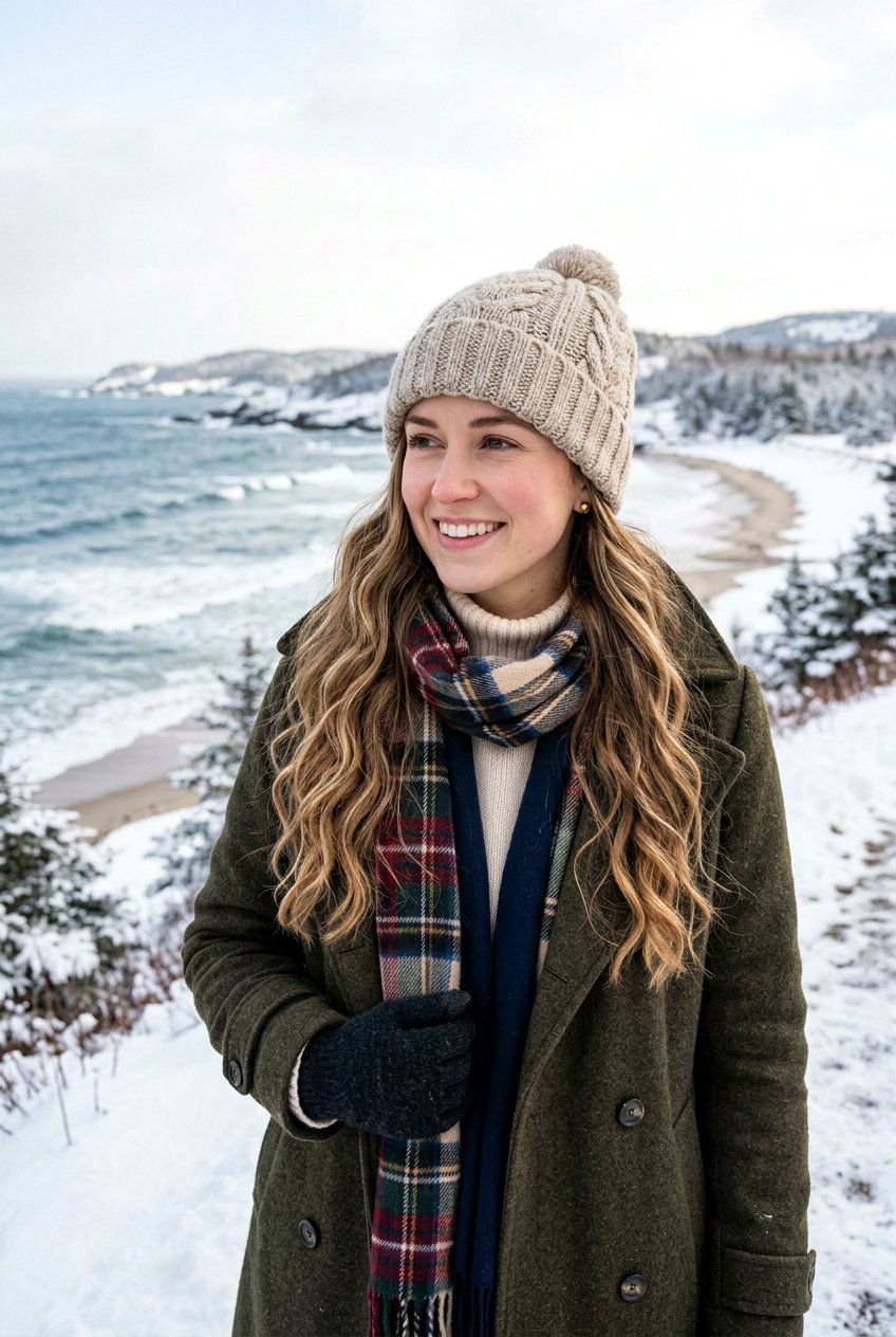 Long Winter Waves With Hat - 20 winter hairstyles for women - 20 winter hairstyles for women
