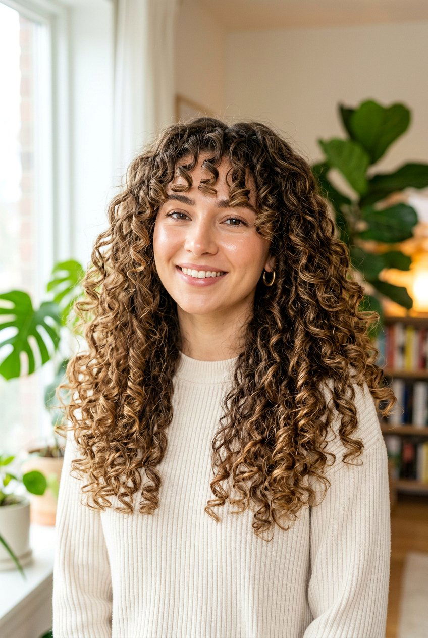 Long curly hair with curtain bangs - 20 long haircuts with curtain bangs - 20 long haircuts with curtain bangs