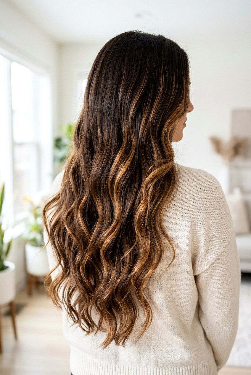 Long dark brown hair with caramel balayage - 20 dark brown hair with caramel balayage - 20 dark brown hair with caramel balayage