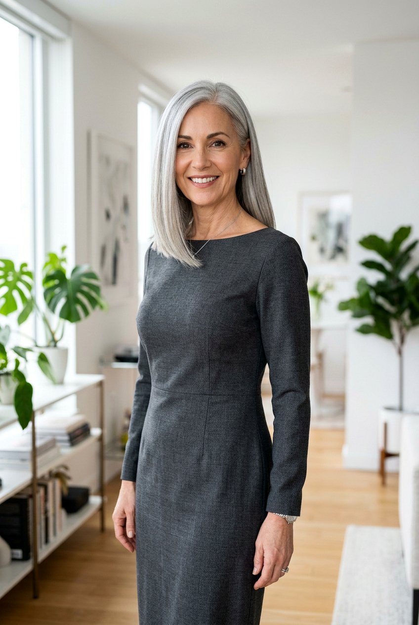 Long gray bob - 20 gray transition bob hairstyle - 20 gray transition bob hairstyle