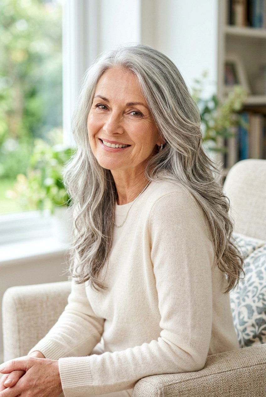 Long gray hair with layers - 20 gray hairstyles for older women - 20 gray hairstyles for older women