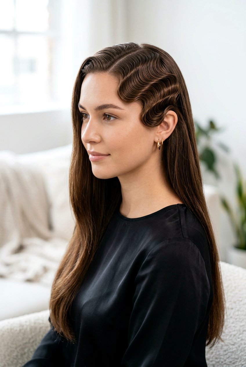 Long hair finger waves - 20 finger waves hairstyle - 20 finger waves hairstyle