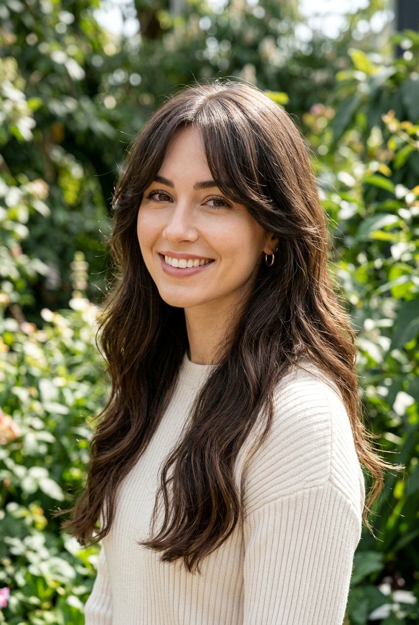 Long hair with long curtain bangs - 20 long haircuts with curtain bangs - 20 long haircuts with curtain bangs