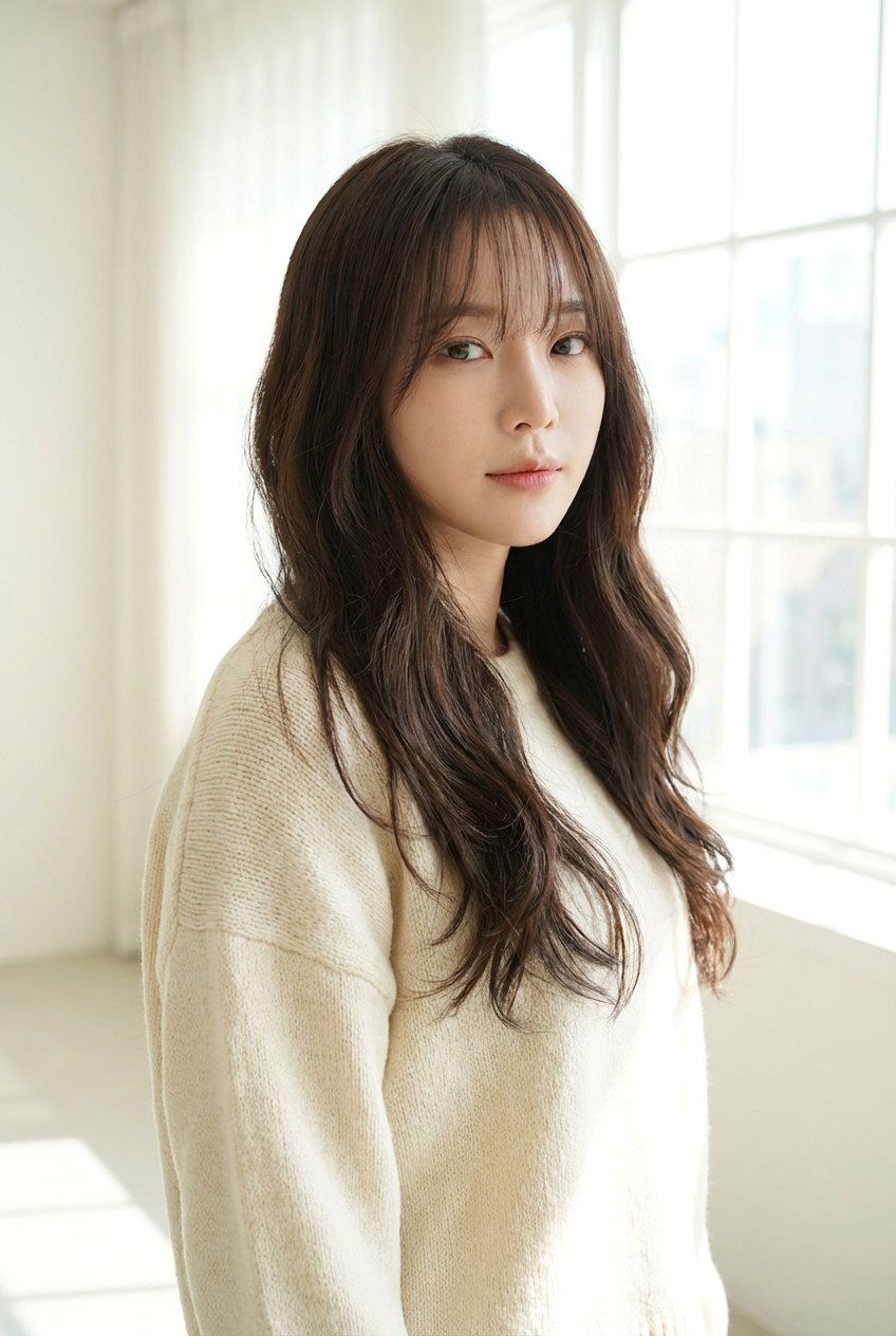 Long hair with see through bangs - 20 see through bangs - 20 see through bangs