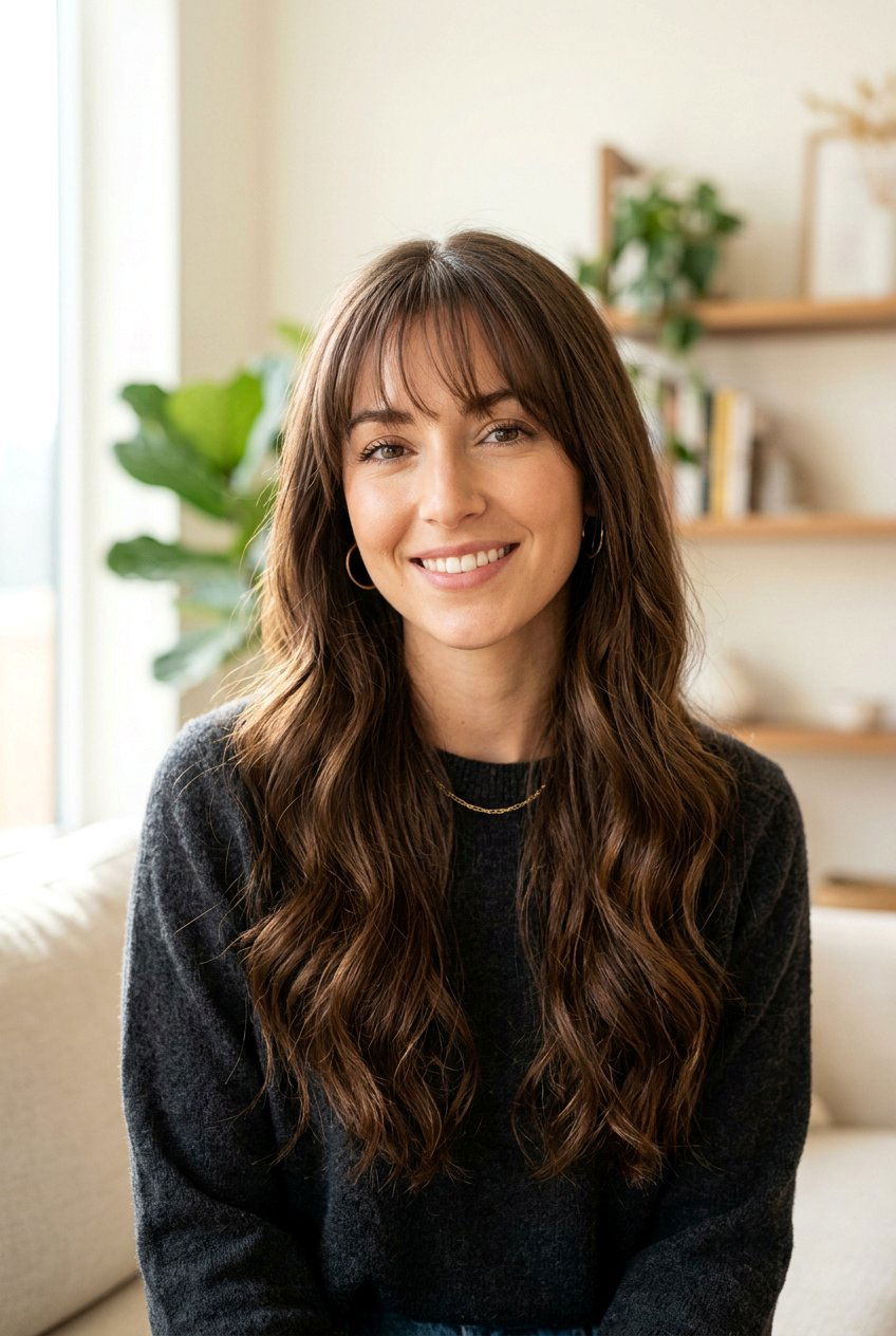 Long hair with wispy bangs - 20 wispy bangs haircut - 20 wispy bangs haircut