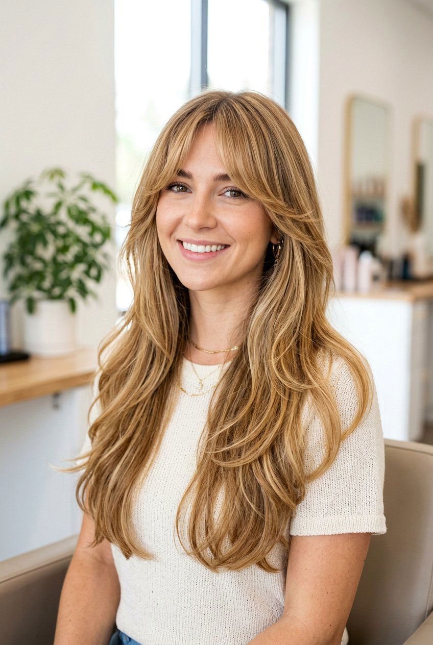 Long layered hair with curtain bangs - 20 curtain bangs with layers - 20 curtain bangs with layers