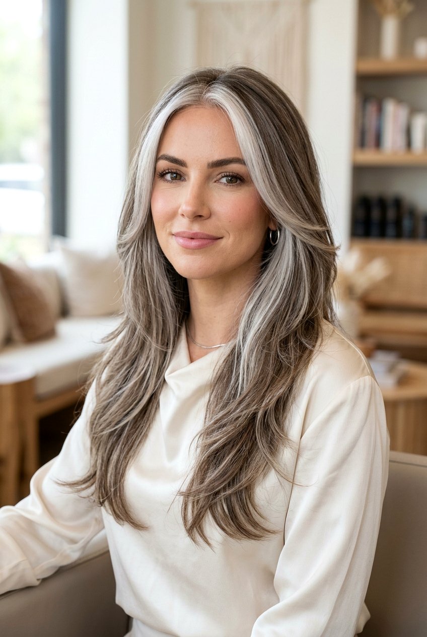 20 Silver Money Piece for Mature Women: Elegant Hair Ideas