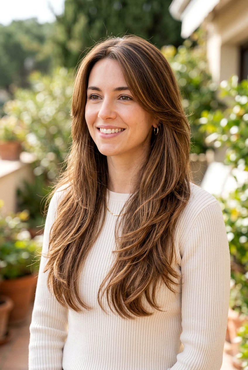 Long layered haircut - 20 hairstyles for double chin face - 20 hairstyles for double chin face