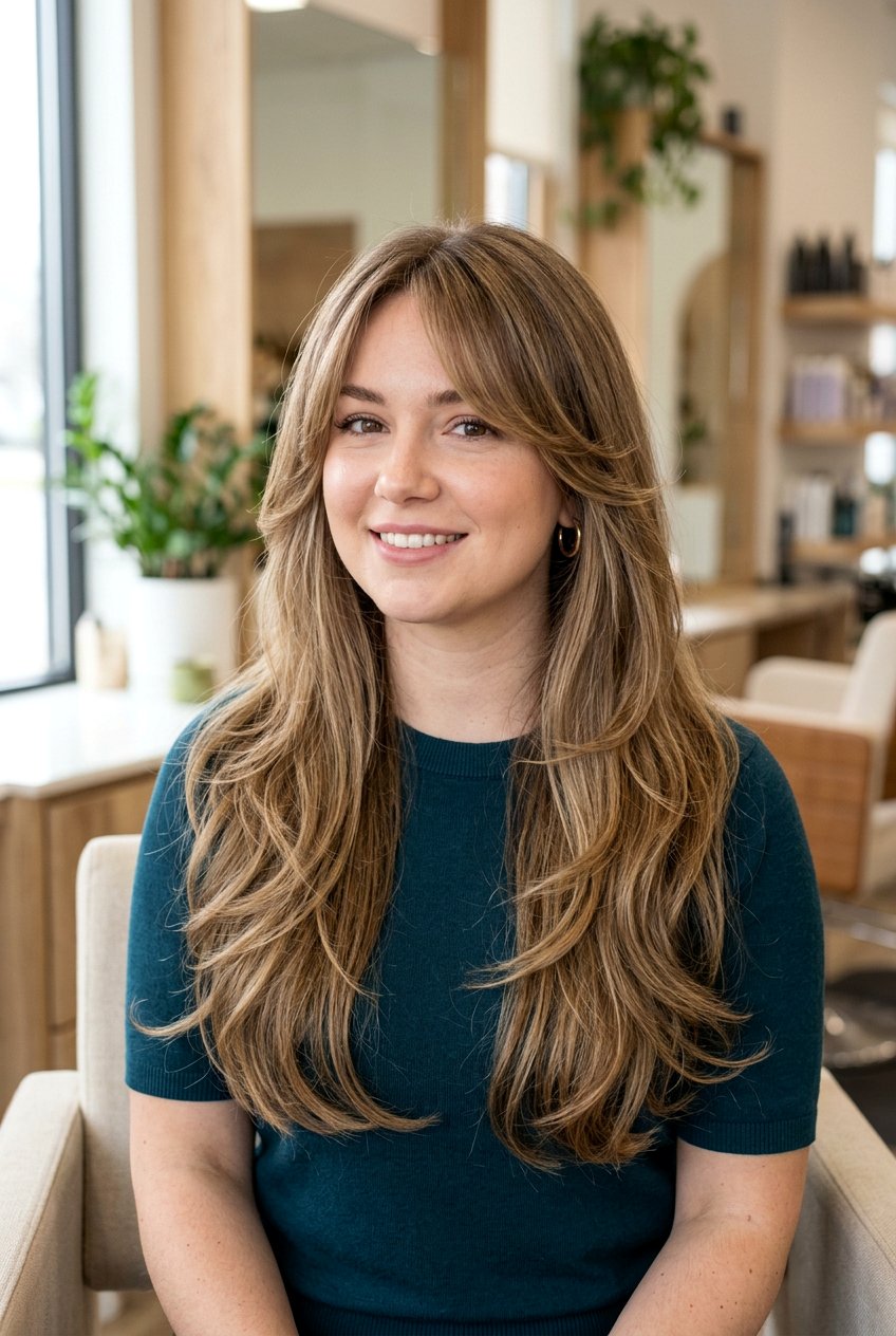 Long layered haircut for round face - 20 long haircuts for round faces - 20 long haircuts for round faces