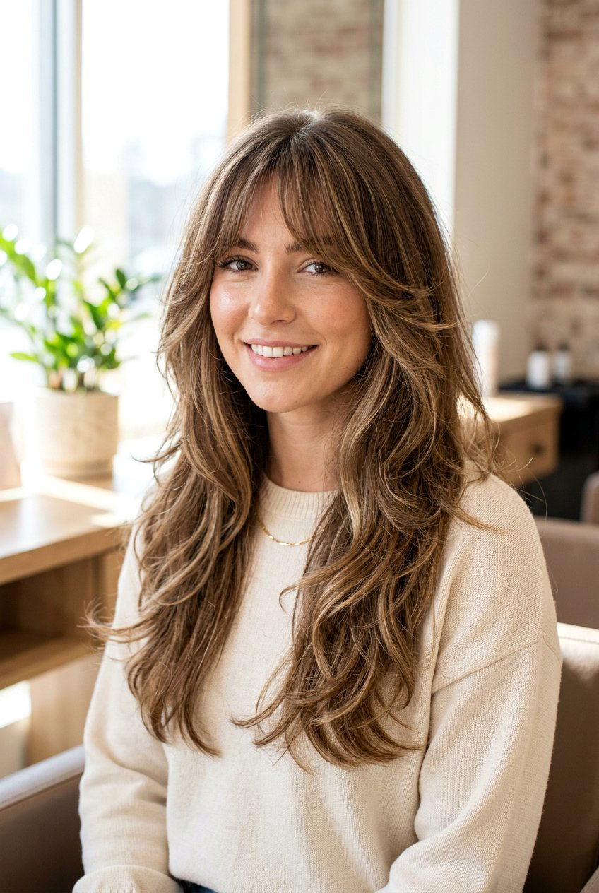 Long layered haircut with curtain bangs - 20 long haircuts with curtain bangs - 20 long haircuts with curtain bangs