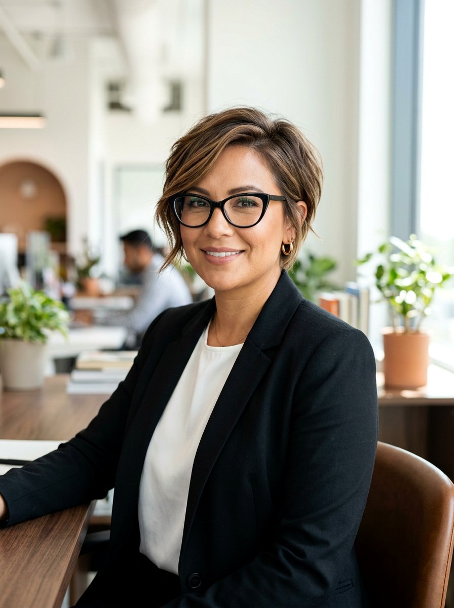 Long pixie for round faces - 20 pixie haircuts for women with glasses - 20 pixie haircuts for women with glasses