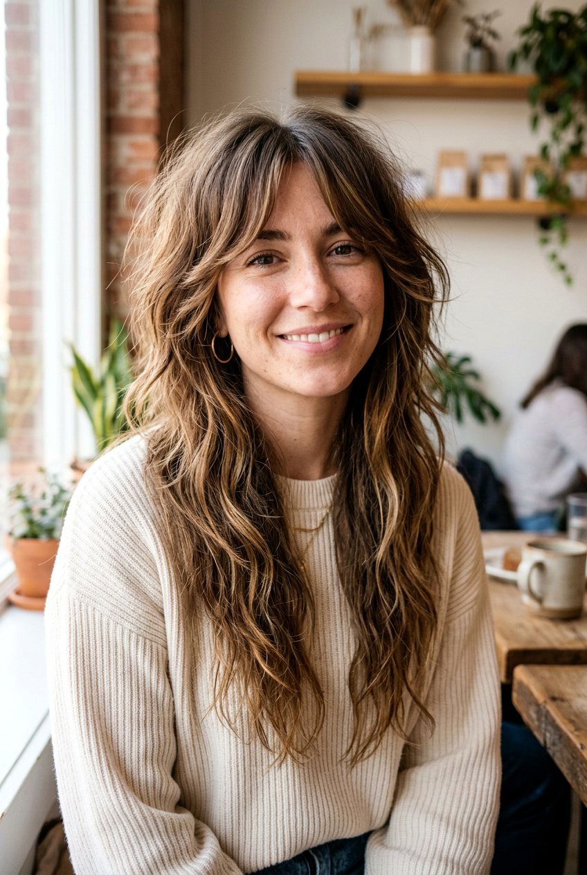 Long shag haircut with curtain bangs - 20 long haircuts with curtain bangs - 20 long haircuts with curtain bangs