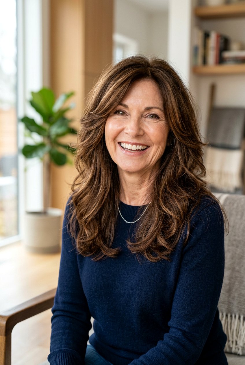 Long shag with face framing layers - 20 shag haircuts for older women - 20 shag haircuts for older women