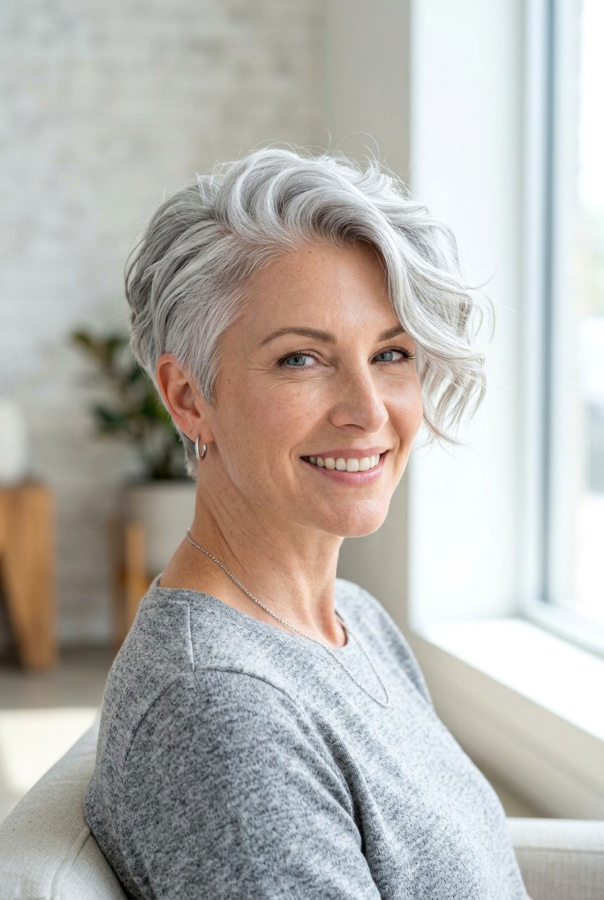 Long silver pixie - 20 gray pixie haircut - 20 gray pixie haircut