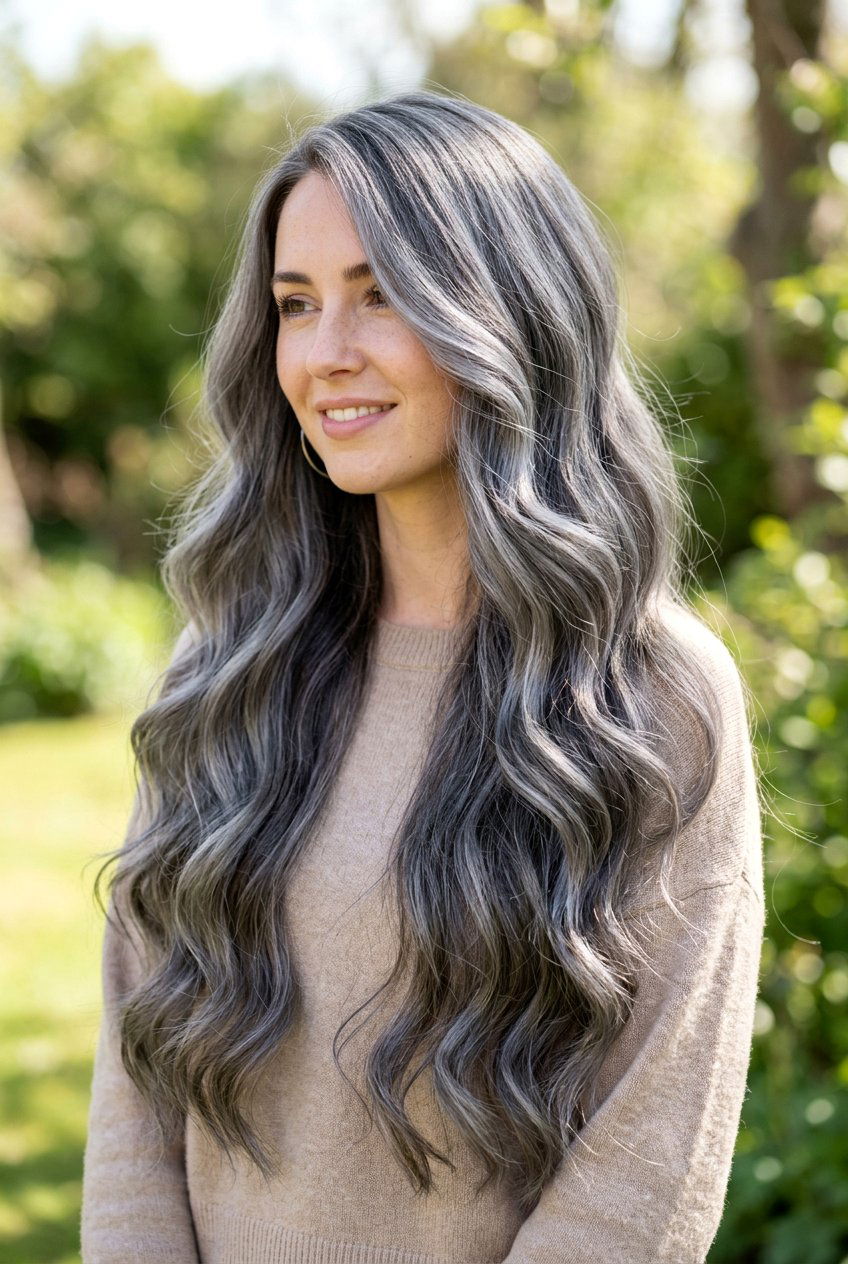 Long smoky gray hair - 20 smoky gray hair color - 20 smoky gray hair color