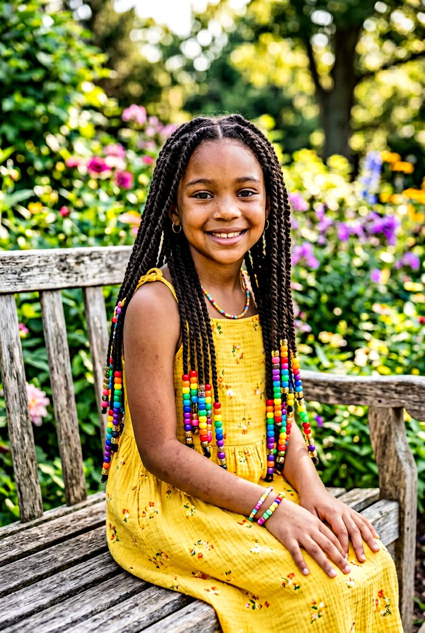 Long twists with beads - 20 little girls twists with beads - 20 little girls twists with beads