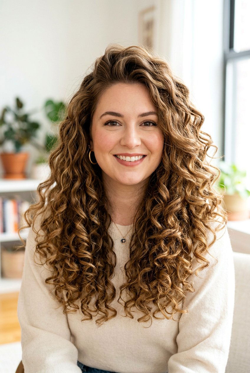 Long voluminous curls for round face - 20 long haircuts for round faces - 20 long haircuts for round faces