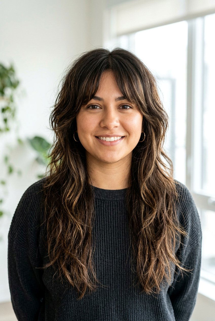 Long wolf cut for round face - 20 long wolf cut - 20 long wolf cut