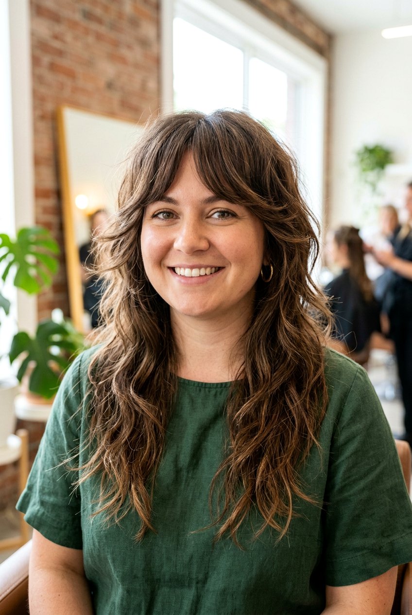 Long wolf cut for round face - 20 long haircuts for round faces - 20 long haircuts for round faces