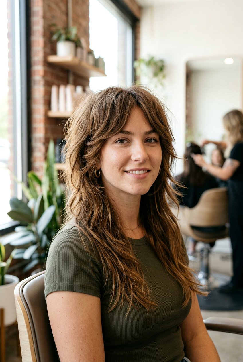 Long wolf cut with face framing layers - 20 long wolf cut - 20 long wolf cut