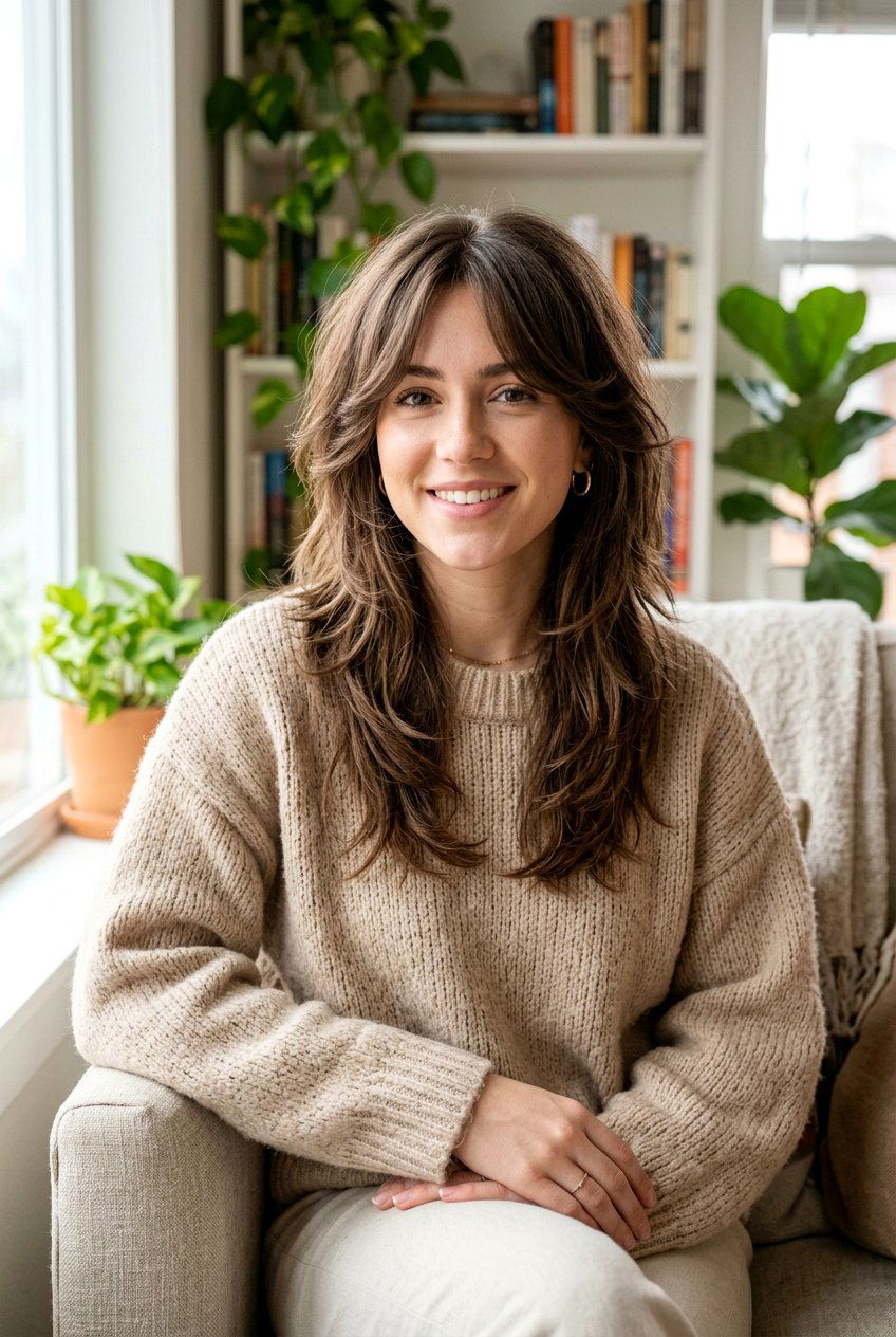 Long wolf cut with face framing - 20 long wolf cut for fine hair women - 20 long wolf cut for fine hair women