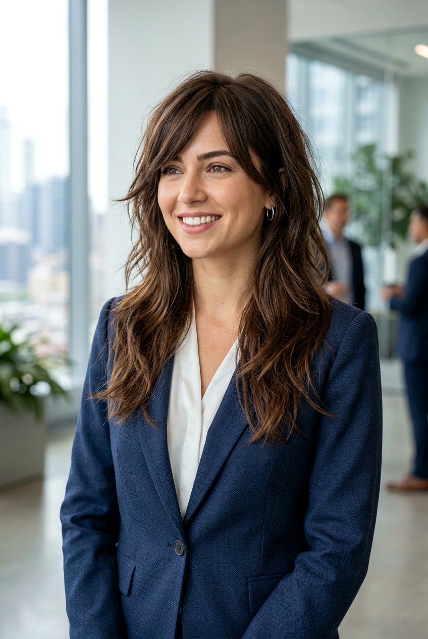 Long wolf cut with side bangs - 20 long wolf cut for fine hair women - 20 long wolf cut for fine hair women