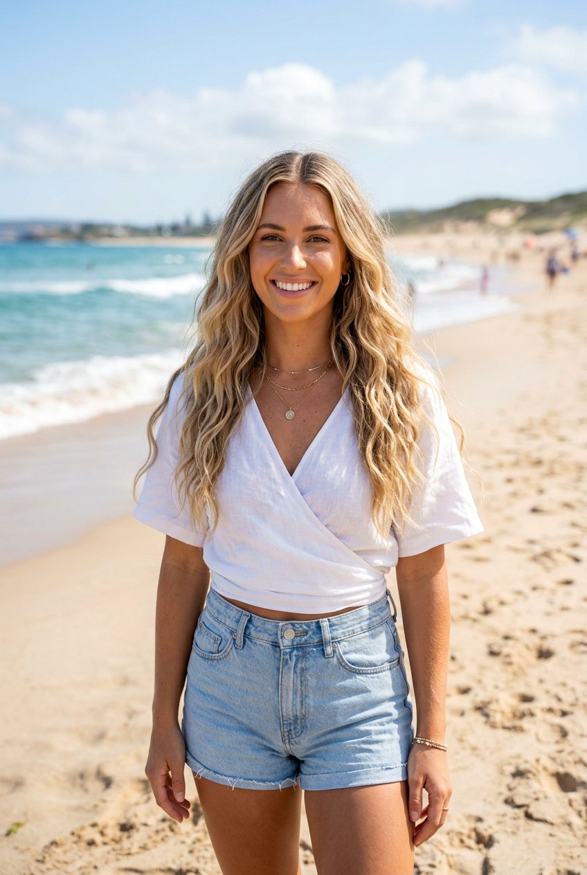 Loose Beachy Waves with a Center Part - 20 last day of school hairstyles - 20 last day of school hairstyles