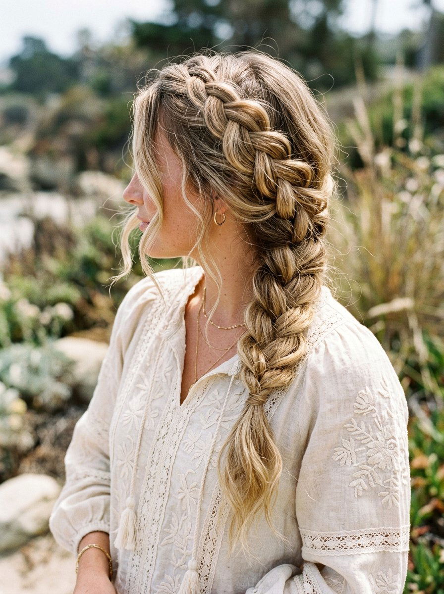 Loose Bohemian Braid - 20 overnight braided ponytail waves - 20 overnight braided ponytail waves