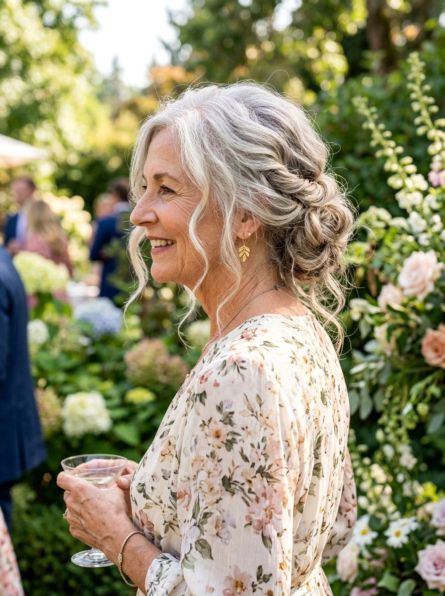 Loose Bohemian Updo - 20 older women wedding guest hair ideas - 20 older women wedding guest hair ideas