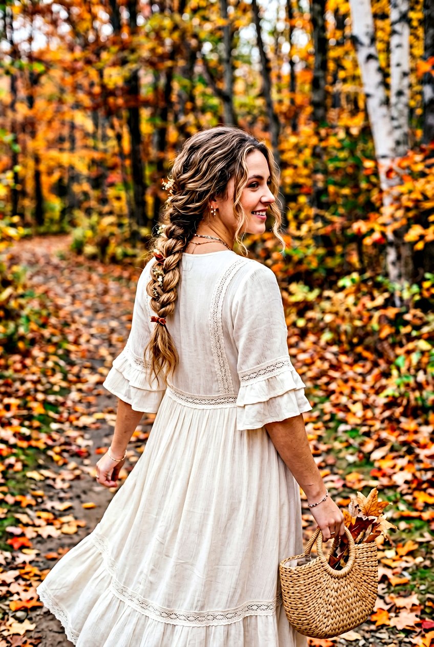 Loose Boho Braid - 20 bridal hairstyle for minimalist wedding - 20 bridal hairstyle for minimalist wedding