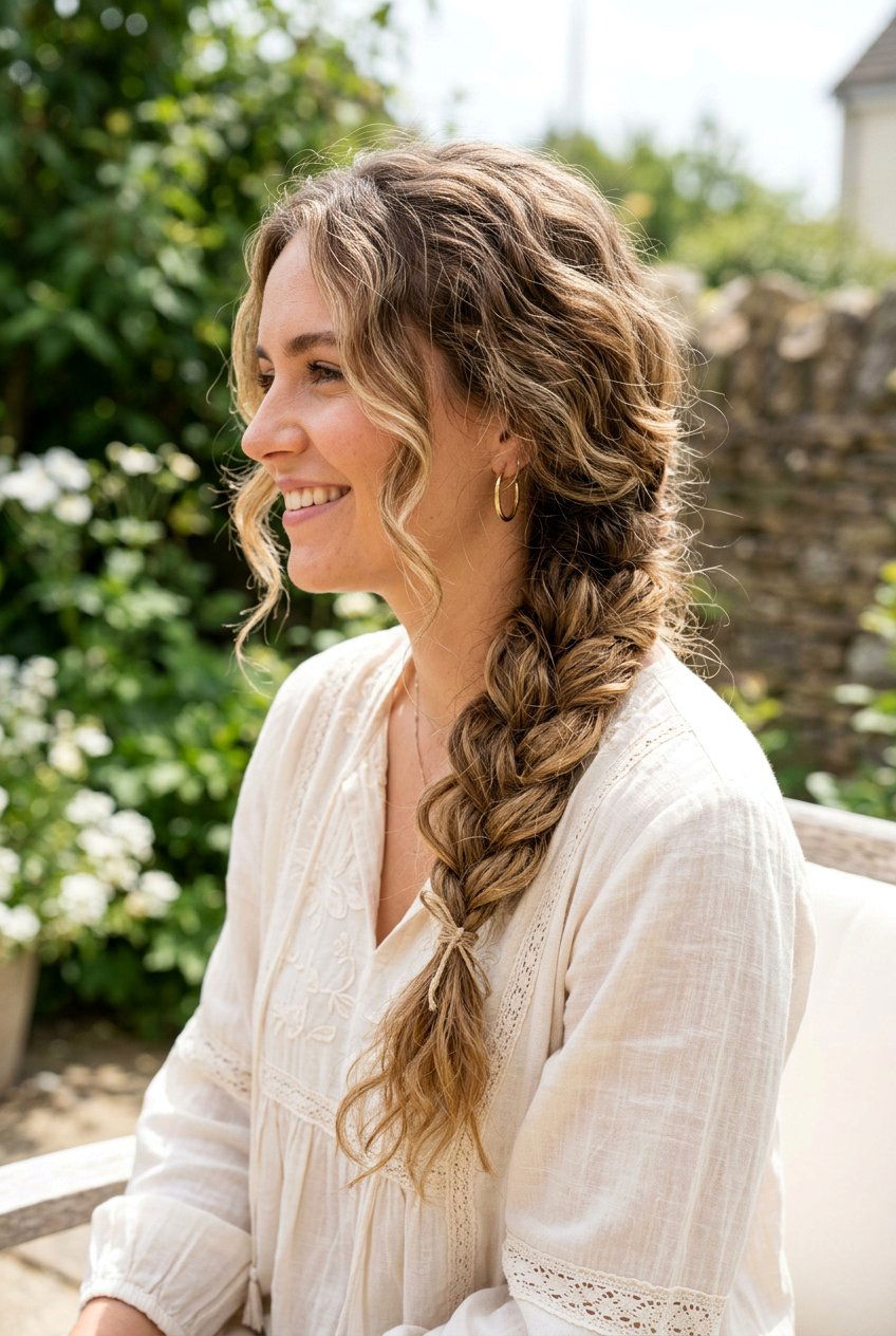 Loose Boho Braid For Wavy Frizzy Hair - 20 anti frizz braid hairstyle - 20 anti frizz braid hairstyle