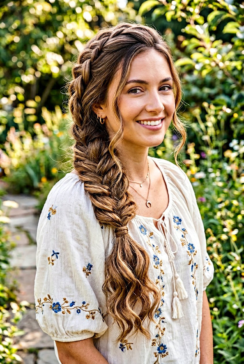 Loose Boho Braid - 20 best beach hairstyle ideas - 20 best beach hairstyle ideas