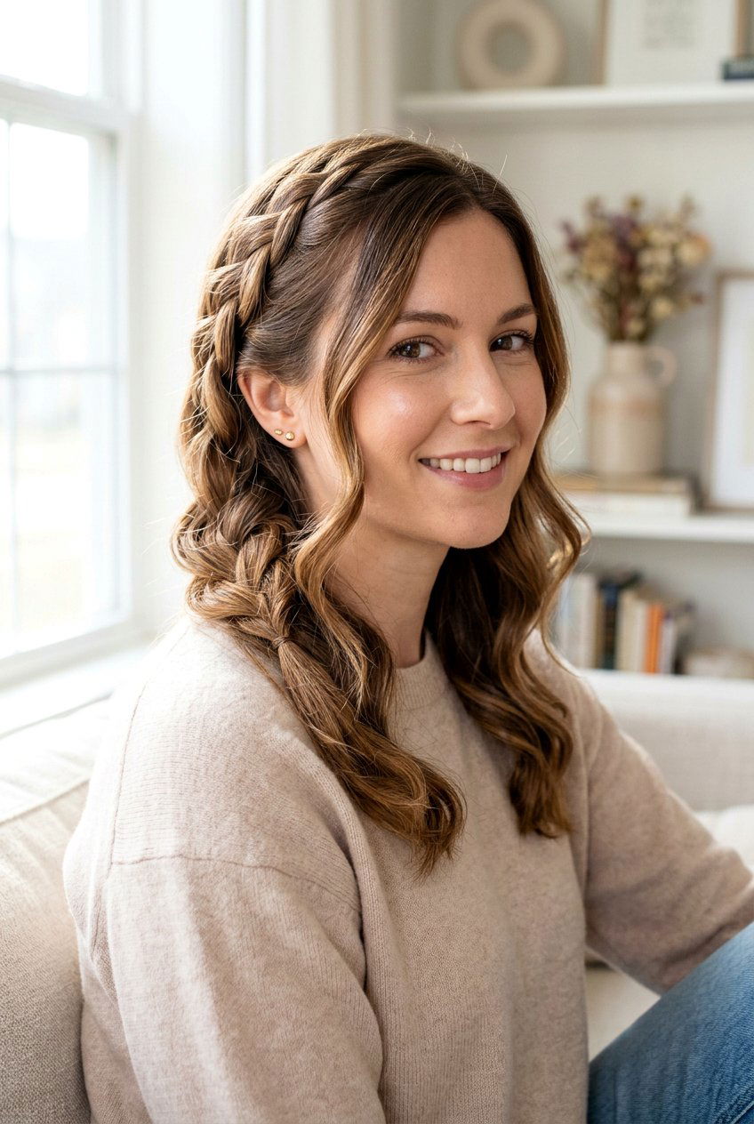 Loose Braid Shimmer - 20 overnight braid curls for medium hair - 20 overnight braid curls for medium hair