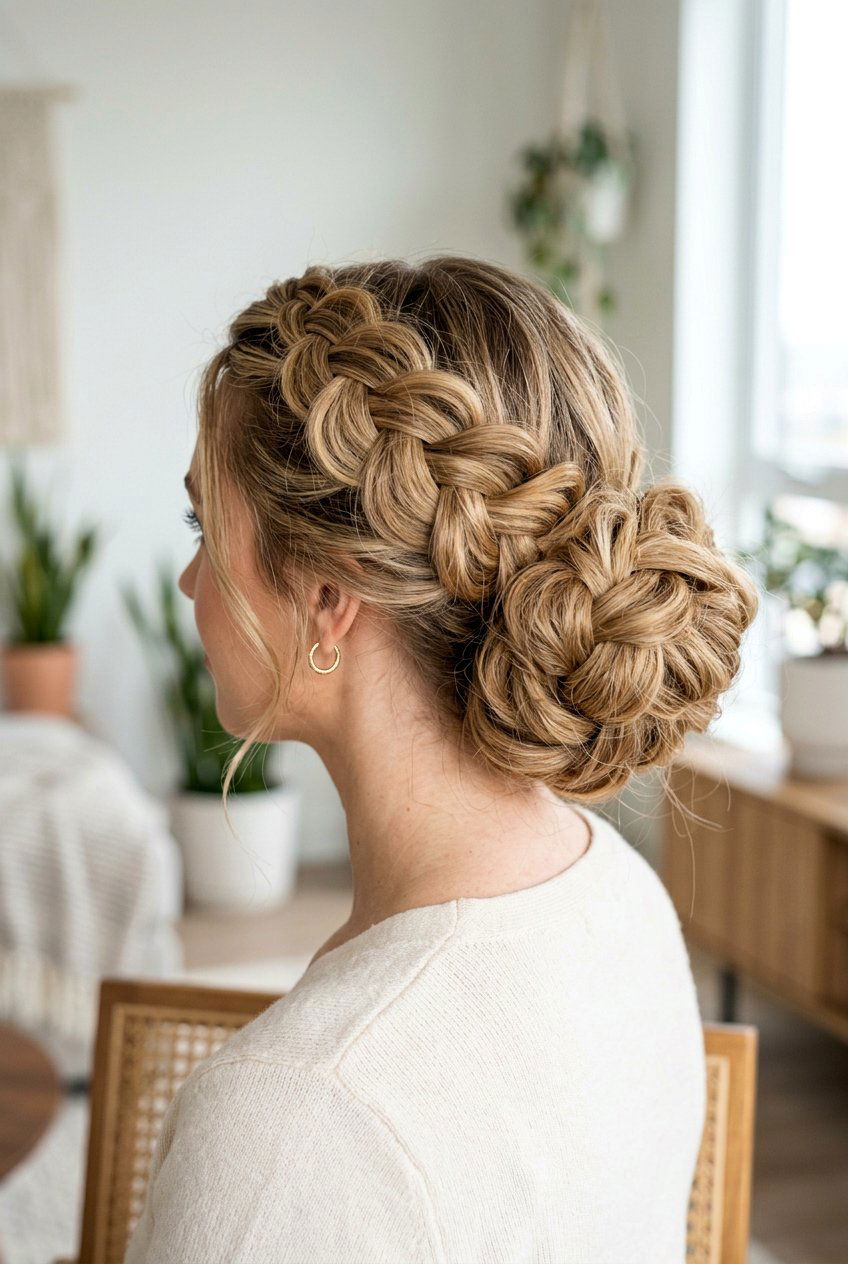 Loose Braided Bun - 20 braided bun hairstyles - 20 braided bun hairstyles