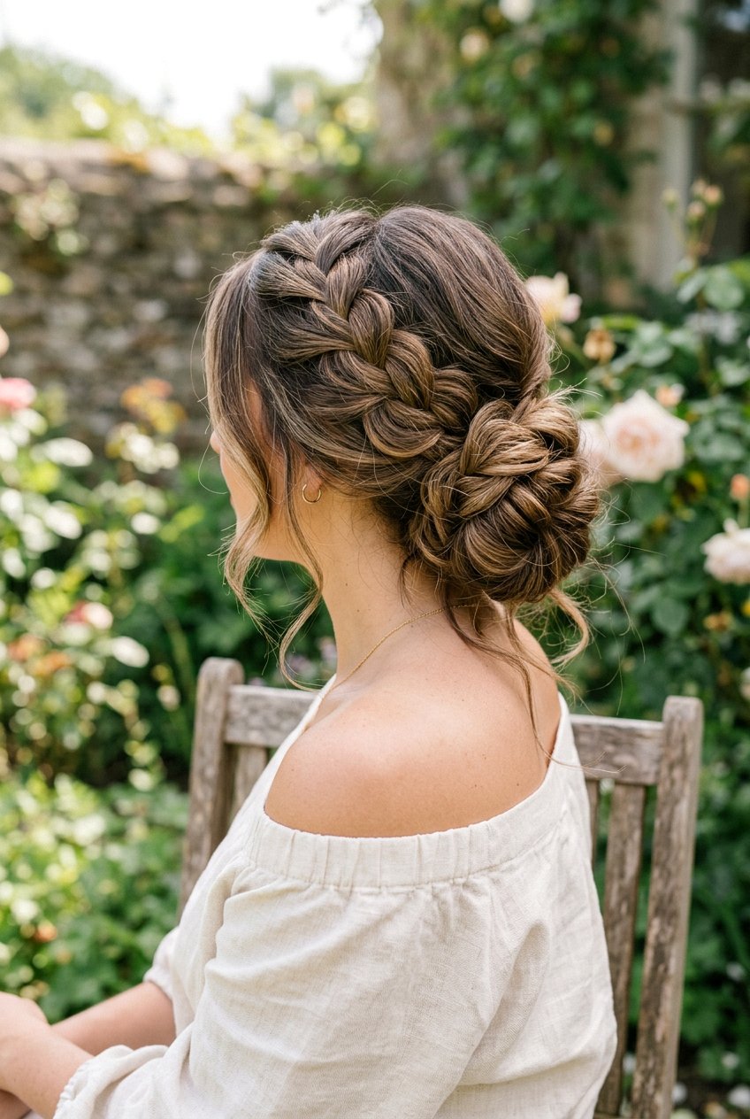 Loose Braided Bun - 20 concert bun hairstyles - 20 concert bun hairstyles
