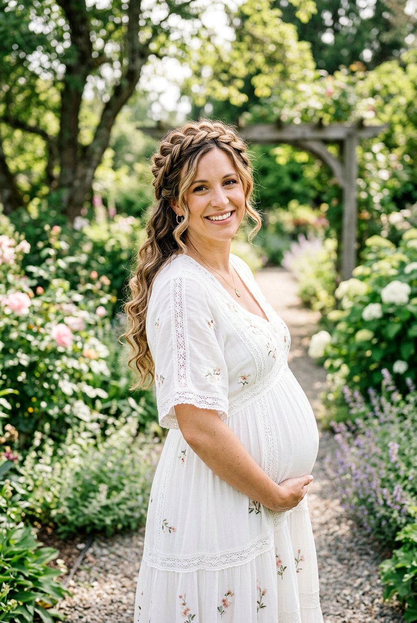 20 Glamorous Maternity Shoot Curls Hairstyle Ideas to Try