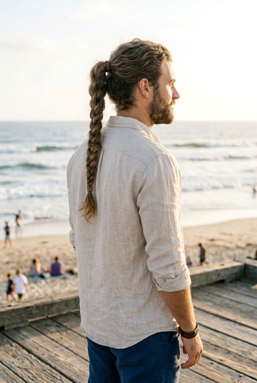 20 Fierce Braided Ponytail For Men Hairstyles to Try Now