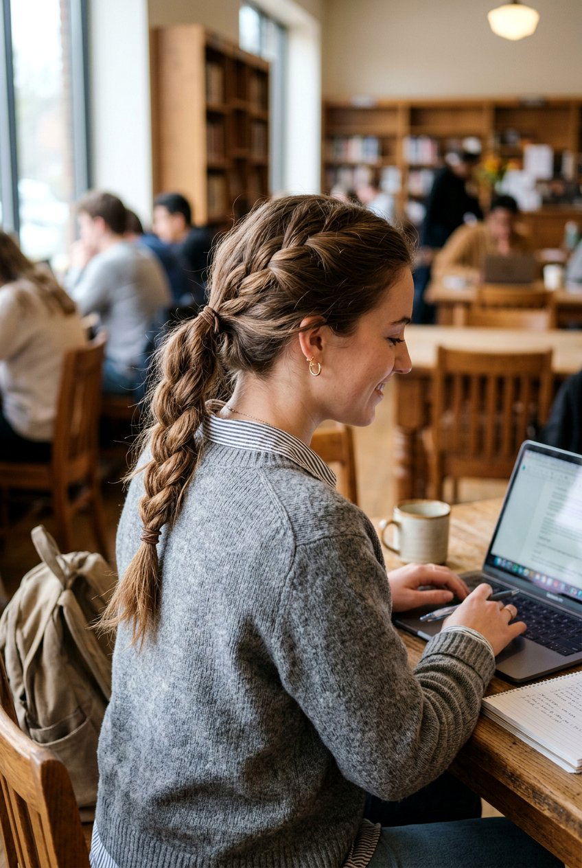 Loose Braided Ponytail - 20 lazy college hairstyles - 20 lazy college hairstyles