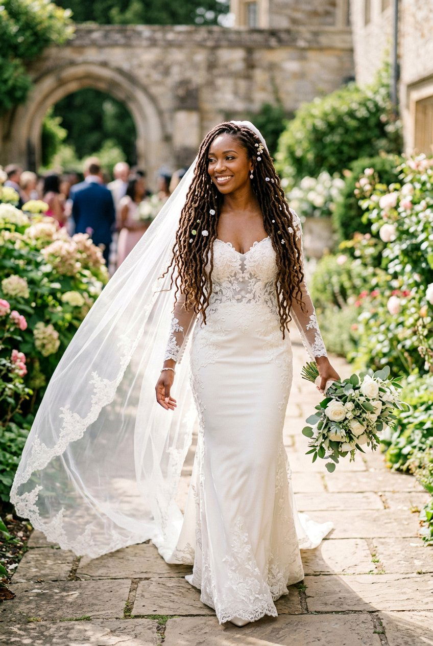 Loose Bridal Locs With Veil - 20 bridal loc styles - 20 bridal loc styles