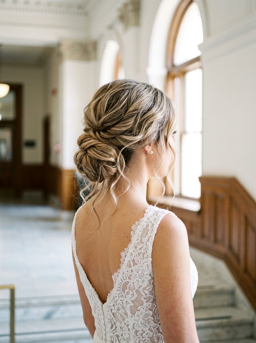 Loose Chignon - 20 wedding hairstyles for courthouse ceremony - 20 wedding hairstyles for courthouse ceremony