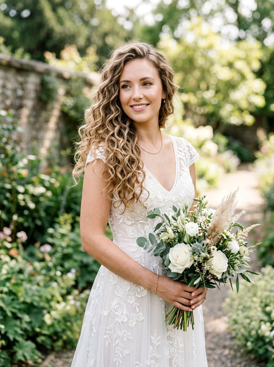 20 Stunning Wedding Hairstyles for Curly Brides to Try