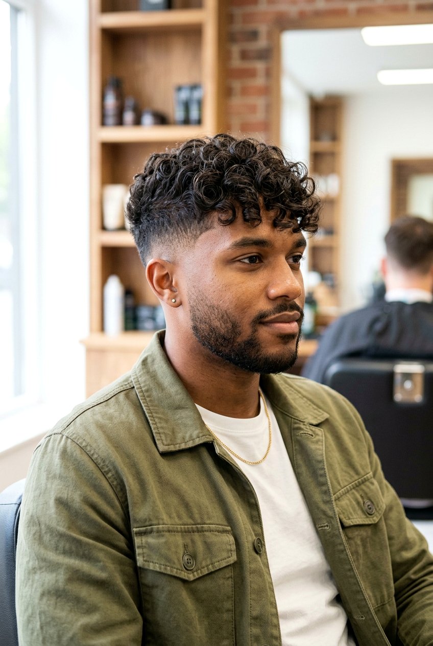 Loose Curls High Top Fade - 20 curly high top fade haircut - 20 curly high top fade haircut
