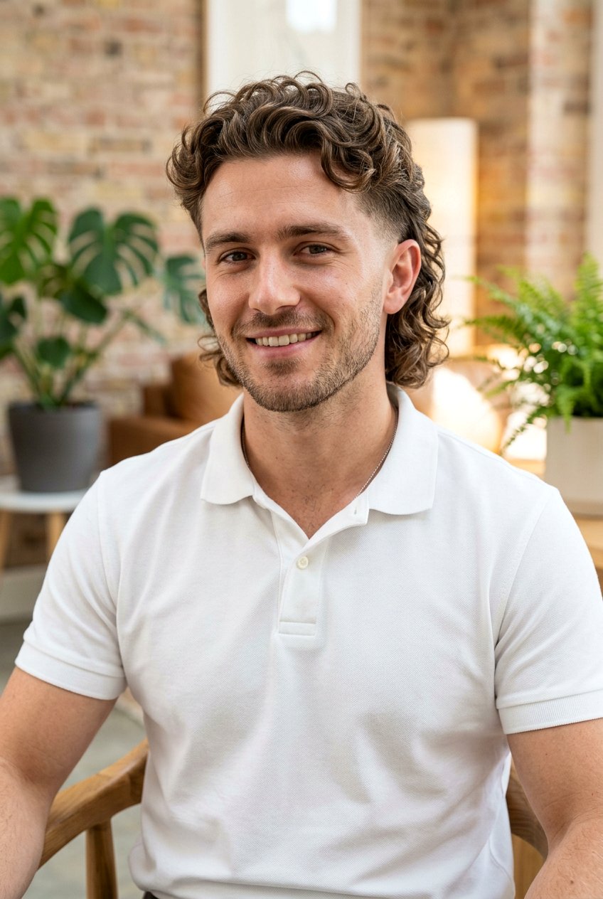 Loose Curls Taper Mullet - 20 taper mullet for curly hair men - 20 taper mullet for curly hair men