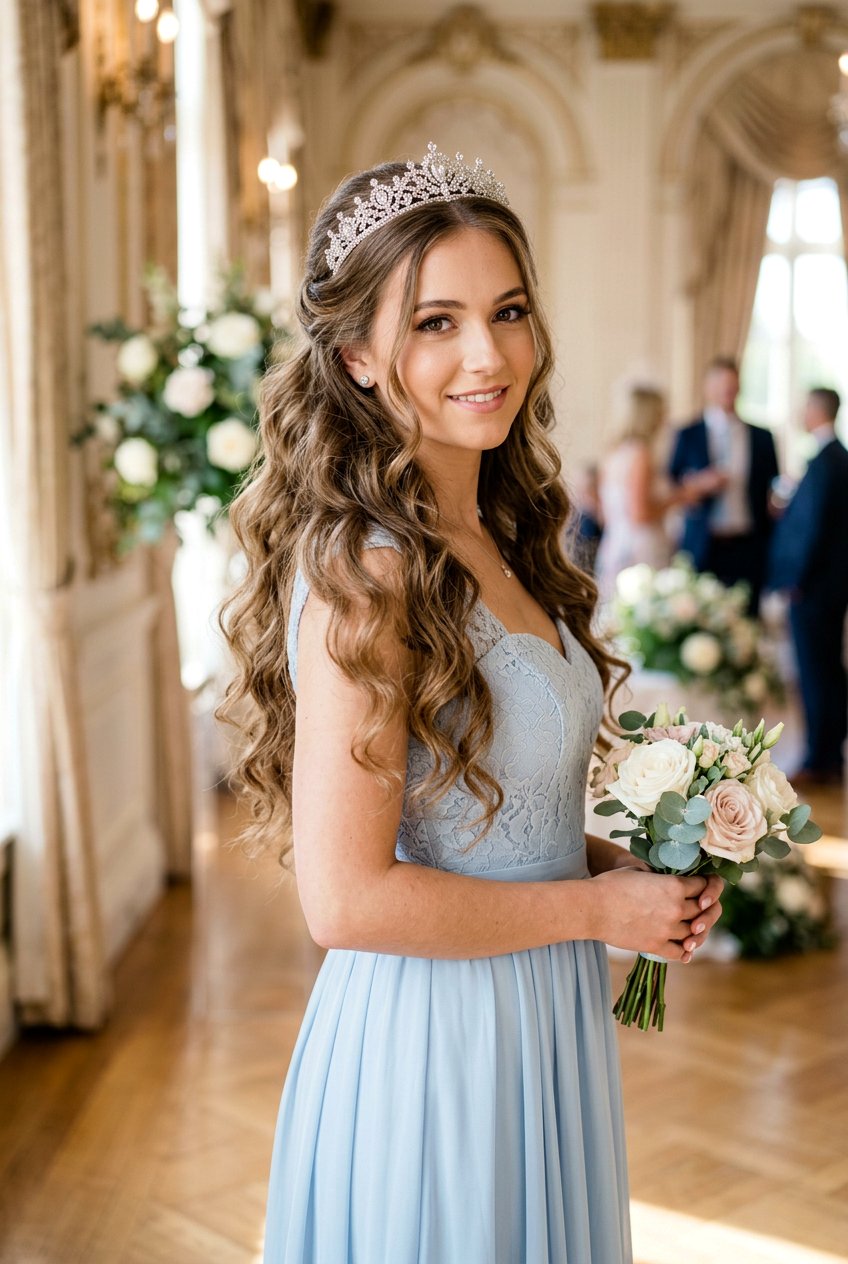 Loose Curls with a Delicate Crown - 20 sweet 16 hairstyles - 20 sweet 16 hairstyles