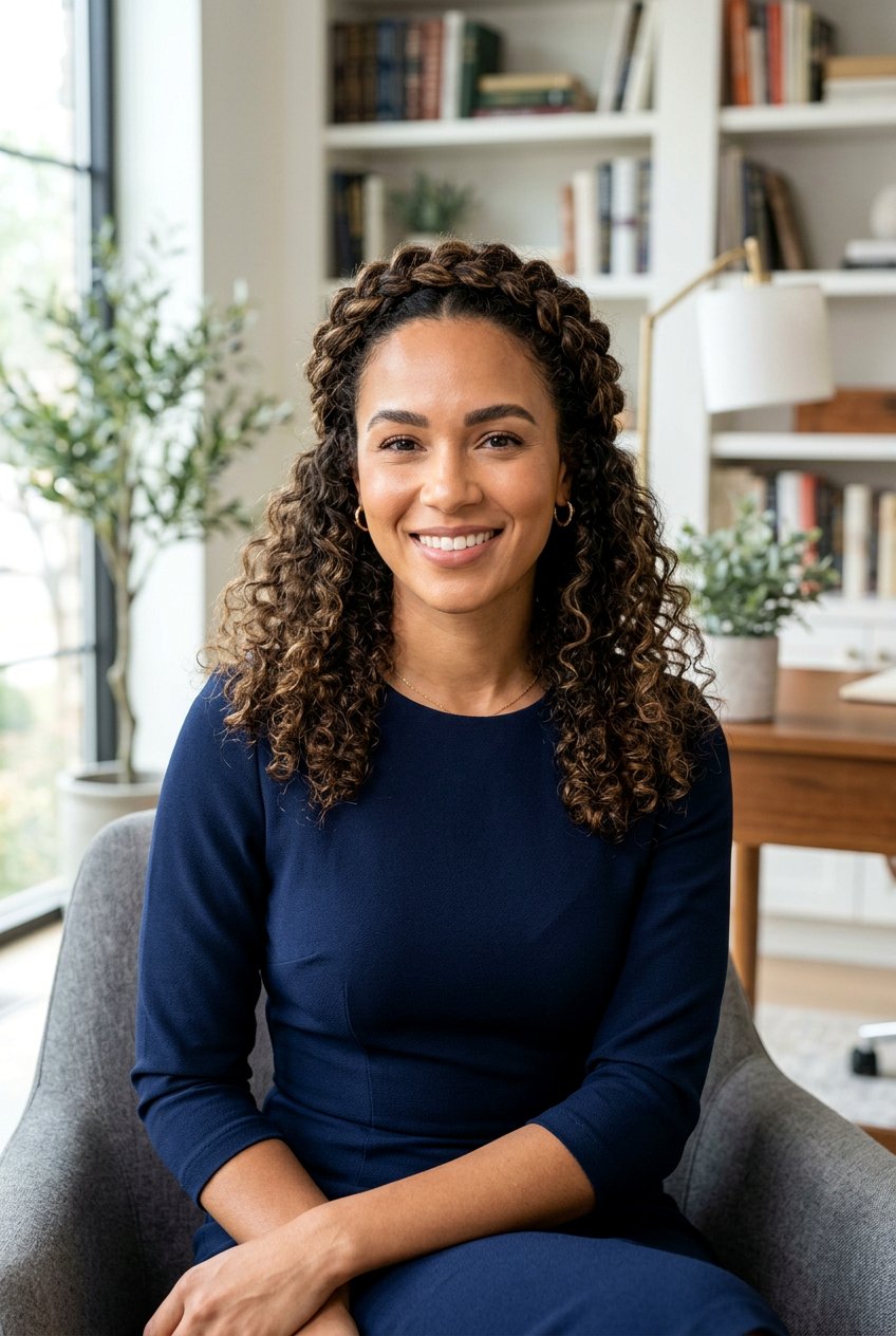 Loose Curly Braided Crown - 20 office hairstyle for curly shoulder length hair - 20 office hairstyle for curly shoulder length hair