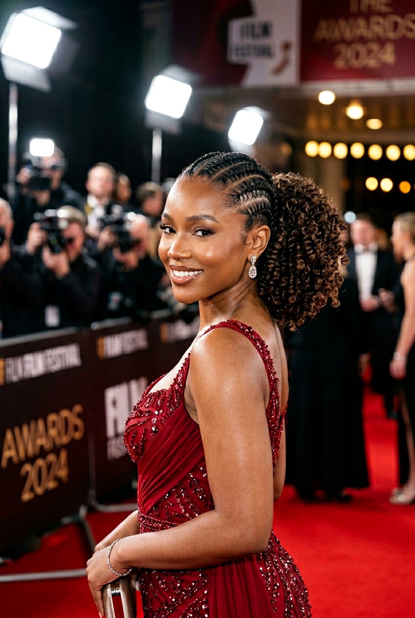 Loose Curly Bun Feed In Braids - 20 feed in braids with curly bun - 20 feed in braids with curly bun