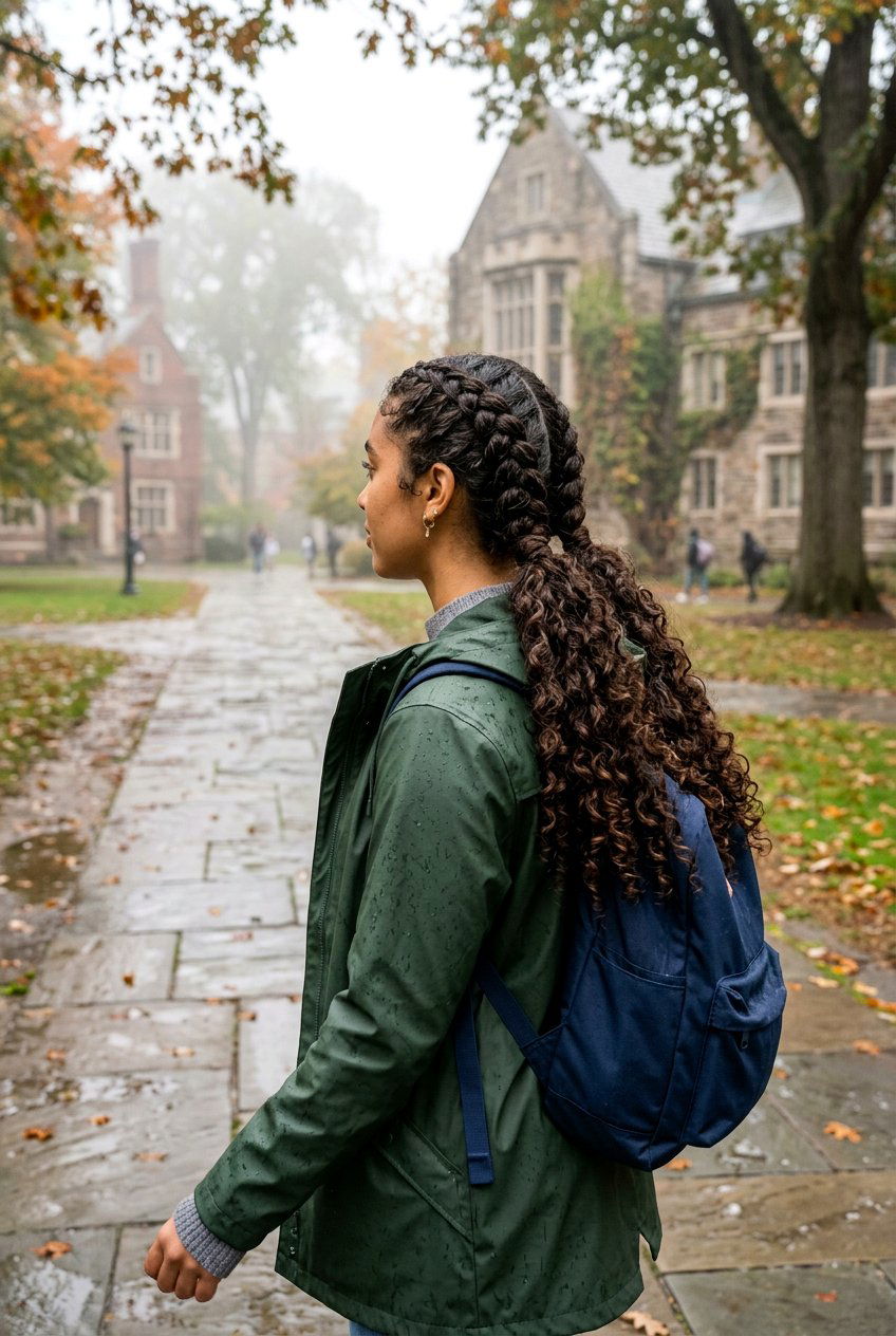 Loose Curly French Braids - 20 curly hairstyle for college girls - 20 curly hairstyle for college girls