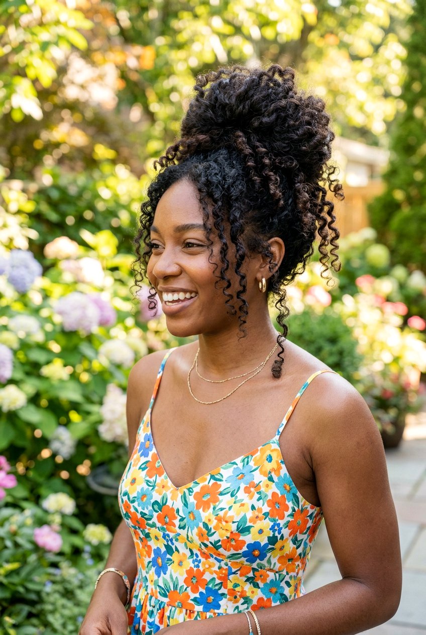 Loose Curly Updo - 20 summer hairstyles for women - 20 summer hairstyles for women