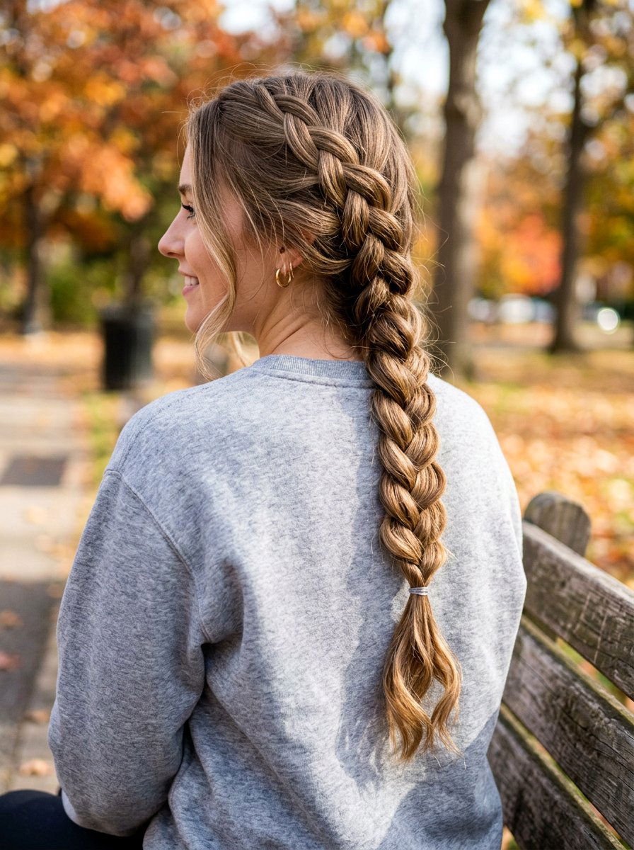 Loose Four Strand Braid - 20 yoga hairstyle with loose braid - 20 yoga hairstyle with loose braid