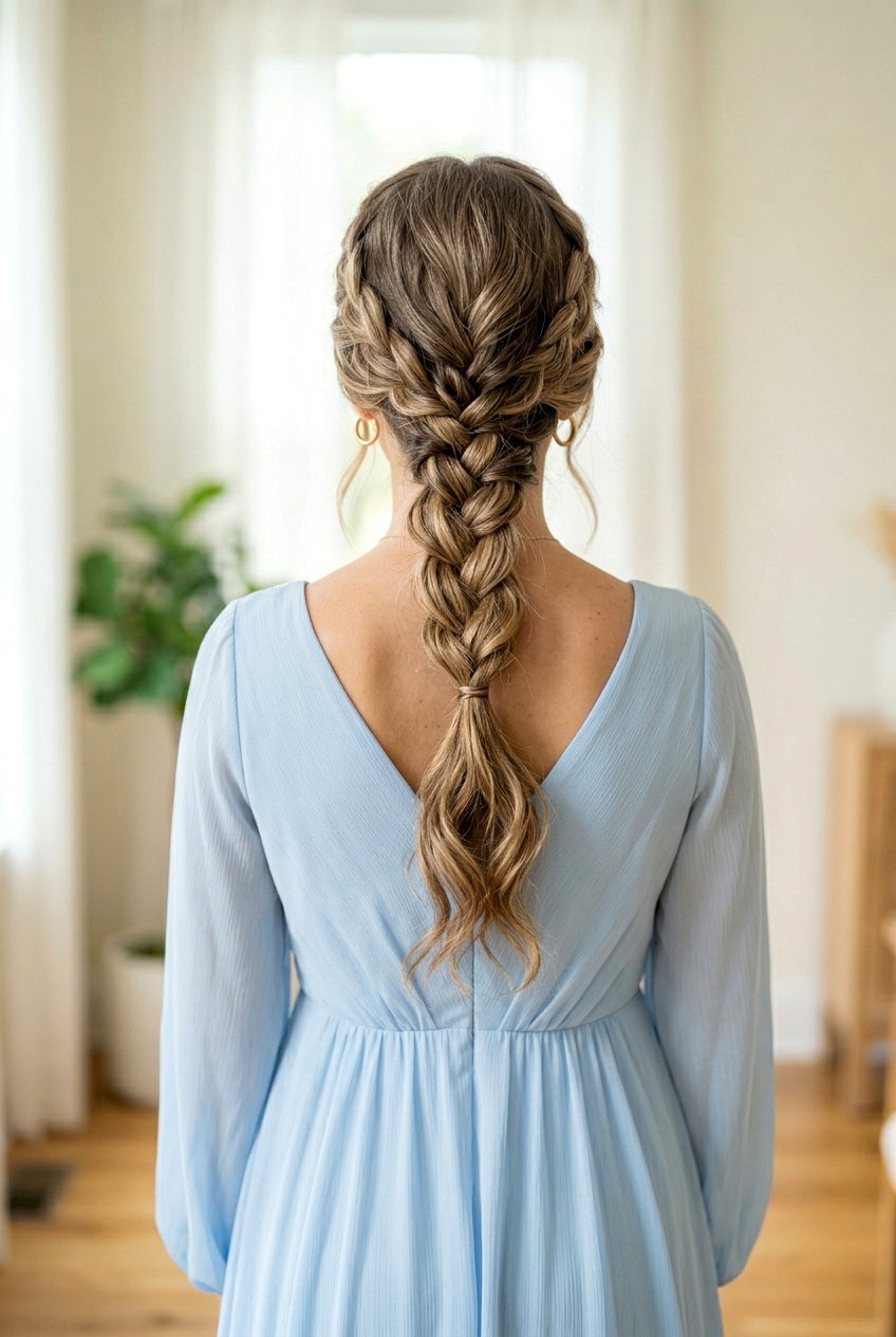 Loose French Braid Low Ponytail - 20 braided ponytail for wedding guest - 20 braided ponytail for wedding guest